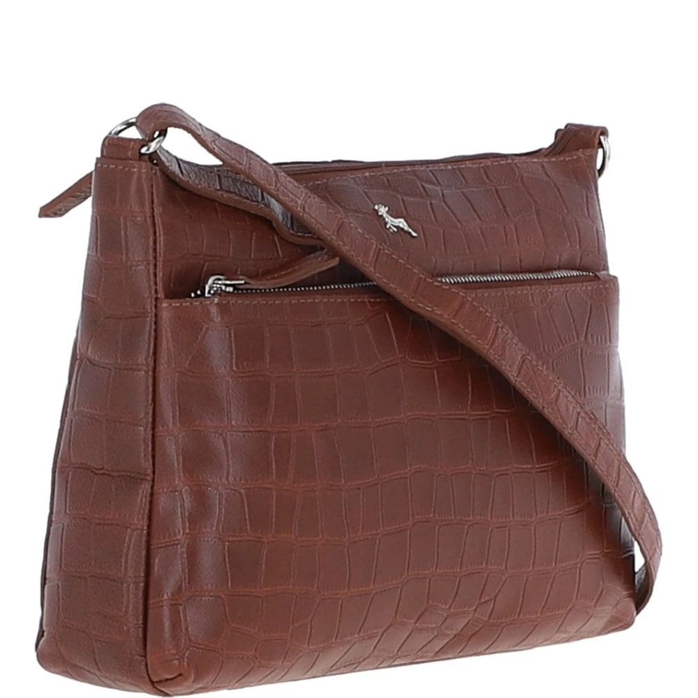 Bridge Croc Print Leather Shoulder Bag Cognac/croc: MC2 - Image 6