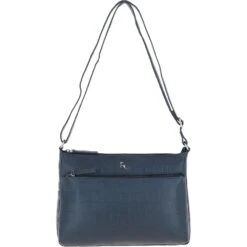 Bridge Croc Print Leather Shoulder Bag Navy/croc: MC2