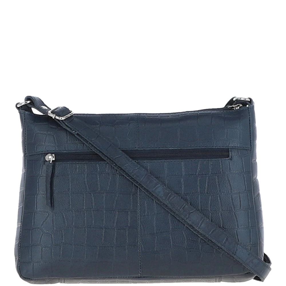 Bridge Croc Print Leather Shoulder Bag Navy/croc: MC2 - Image 6