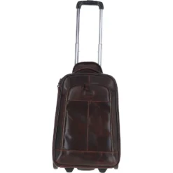 Cabin Size Columbian Leather Weekend Trolley Brown : 8148