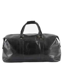 Extra Large Leather Travel Holdall Black/vt: 2081