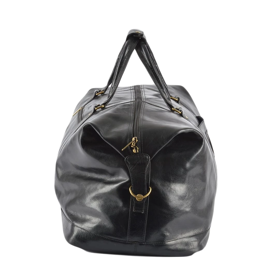 Extra Large Leather Travel Holdall Black/vt: 2081 - Image 3