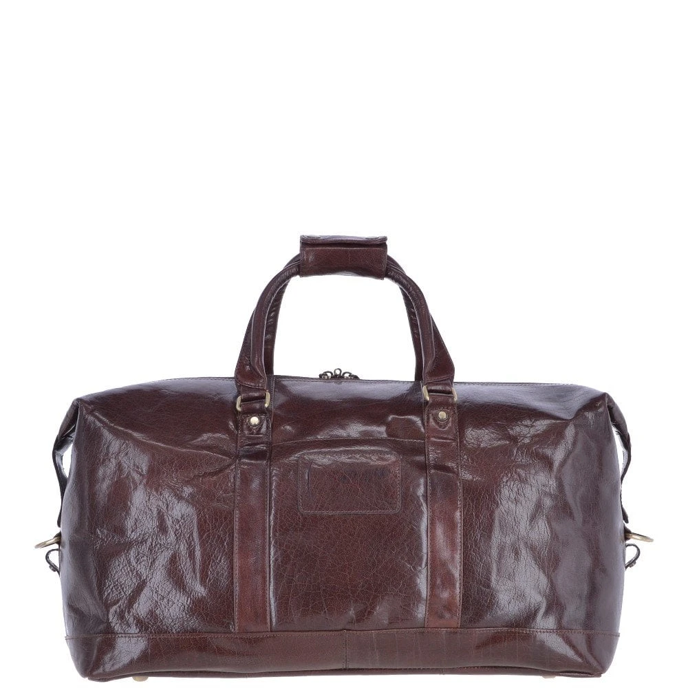 Extra Large Leather Travel Holdall Cognac/vt: 2081 - Image 3
