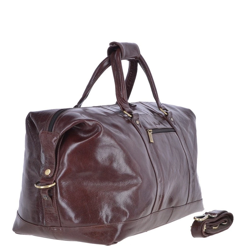 Extra Large Leather Travel Holdall Cognac/vt: 2081 - Image 4