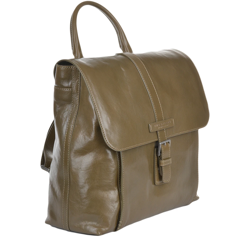 The Bridge Italian Leather Two Pocket Backpack Moss Green/ruthenium: 61235 01 4B NH - Image 2
