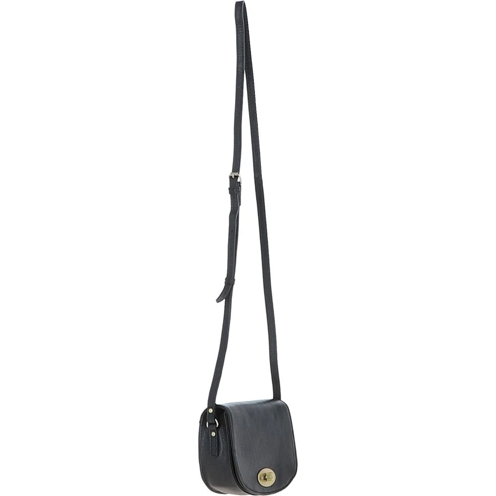 Ladies Michigan Leather Small Flapover Crossbody Bag Black: M-70 - Image 4