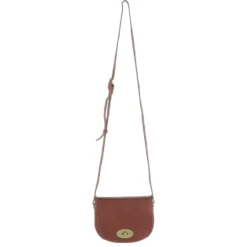 Ladies Michigan Leather Small Flapover Crossbody Bag Cognac: M-70