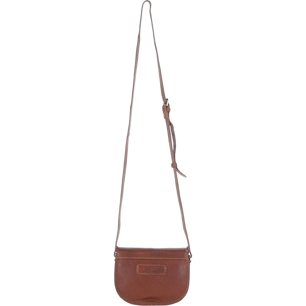 Ladies Michigan Leather Small Flapover Crossbody Bag Cognac: M-70 - Image 3