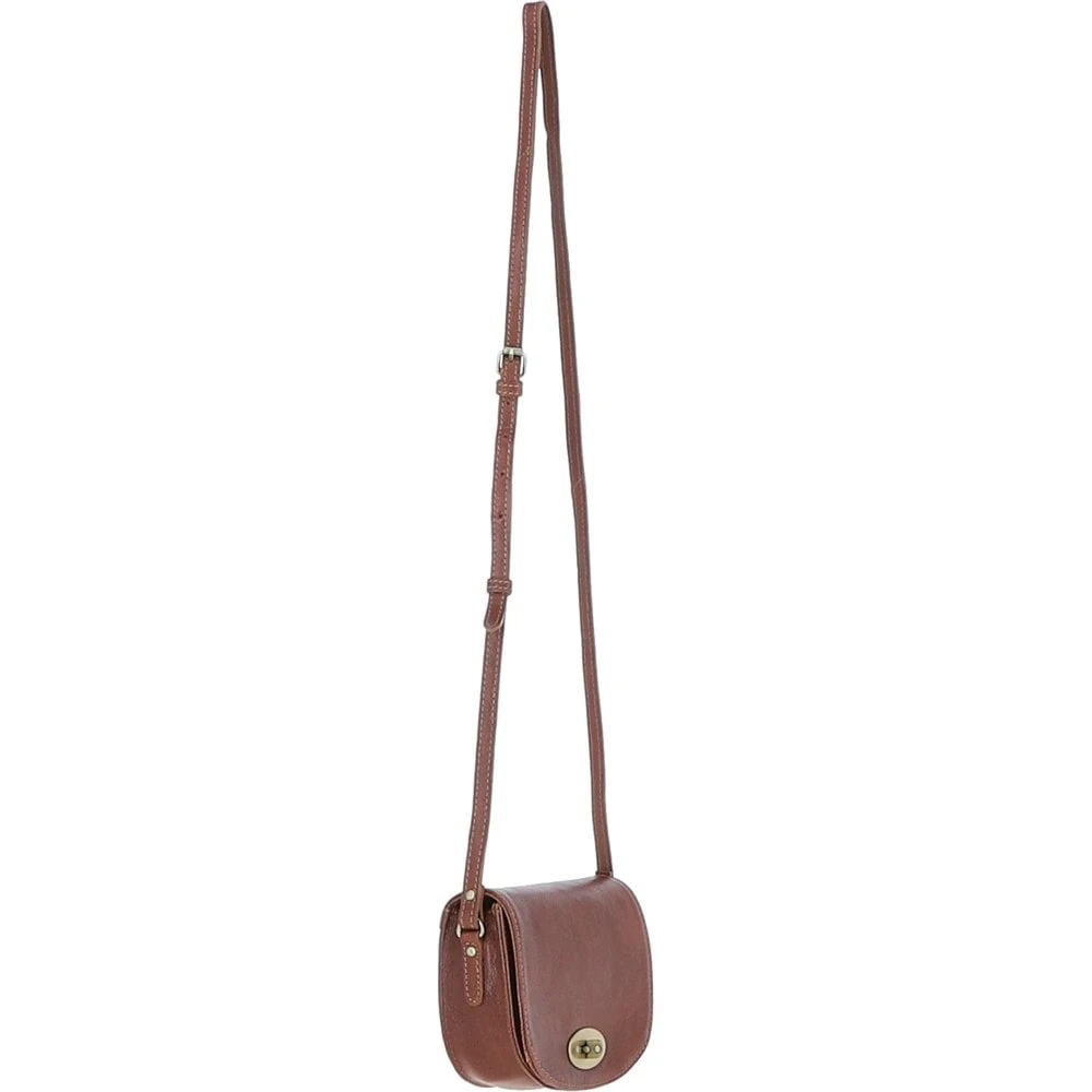 Ladies Michigan Leather Small Flapover Crossbody Bag Cognac: M-70 - Image 4