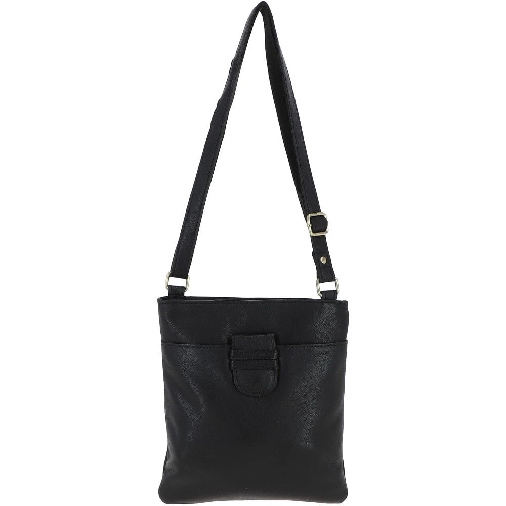 Ladies Michigan Pocket Crossbody Bag Black : M-67