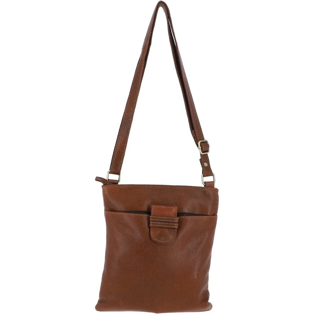 Ladies Michigan Pocket Crossbody Bag Cognac : M-67