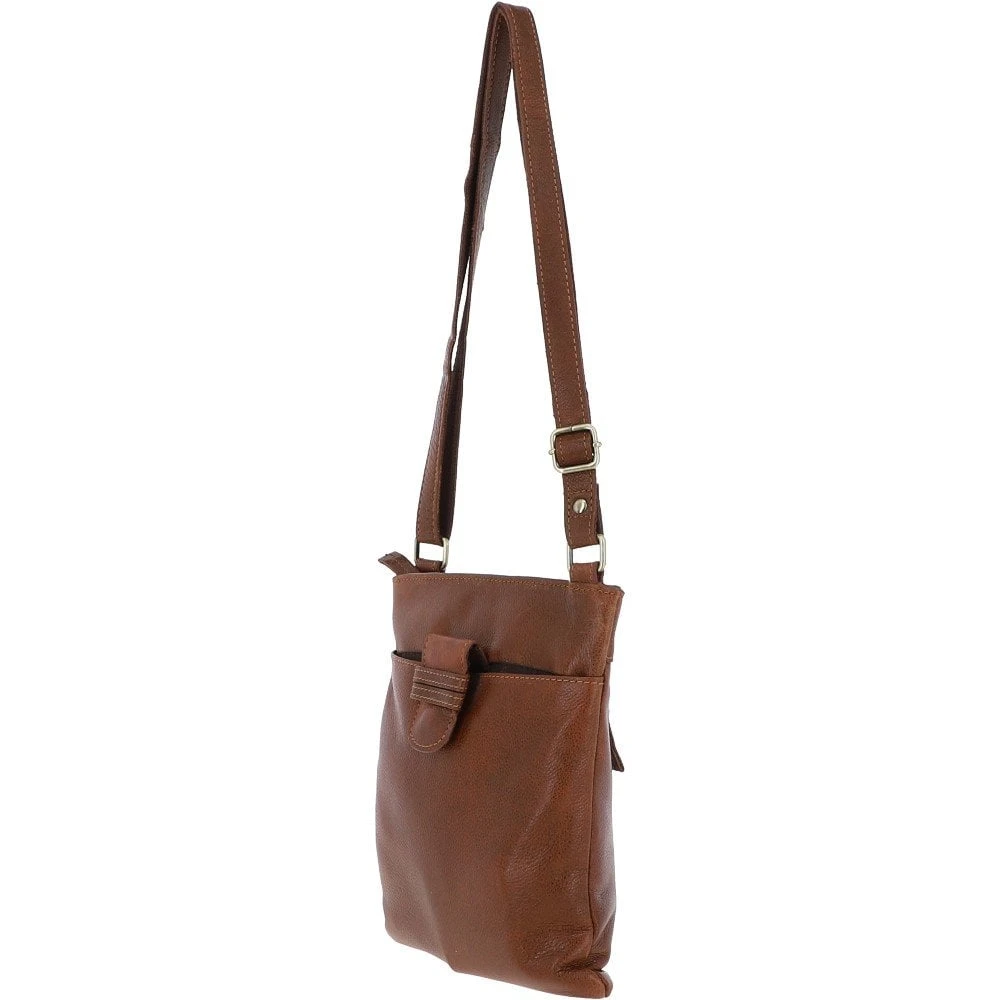 Ladies Michigan Pocket Crossbody Bag Cognac : M-67 - Image 3