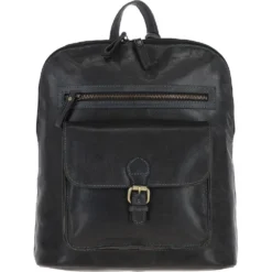 Large Vintage Leather Backpack Grey: G28