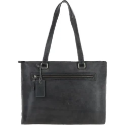 Large Vintage Leather Handbag Grey – G29