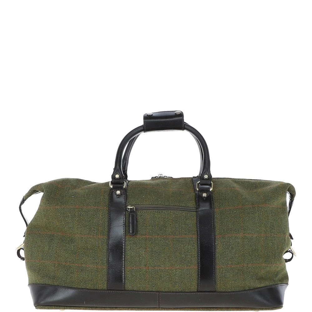 Large Vintage Leather Travel Holdall Tweed: Marcus - Image 3