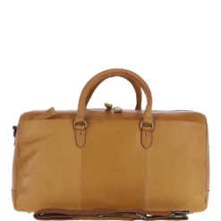 Large Waxy Leather Holdall Cognac: W-76