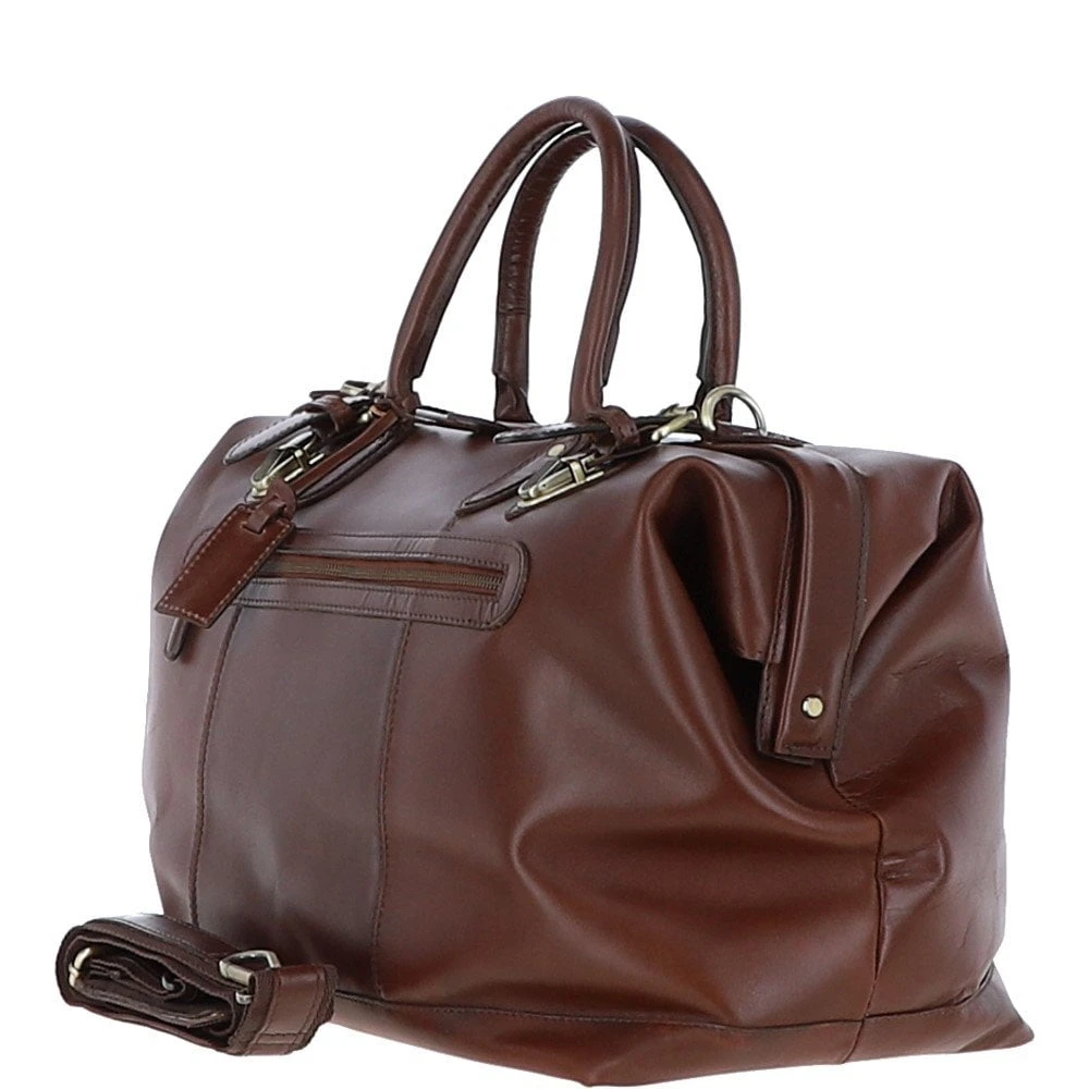 Leather Weekend Holdall Brandy : DR BAG - Image 2