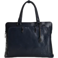 Medium Italian Leather Work Bag Blue - 8105817
