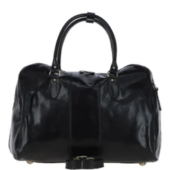 Medium Weekend Leather Holdall Black : Harry