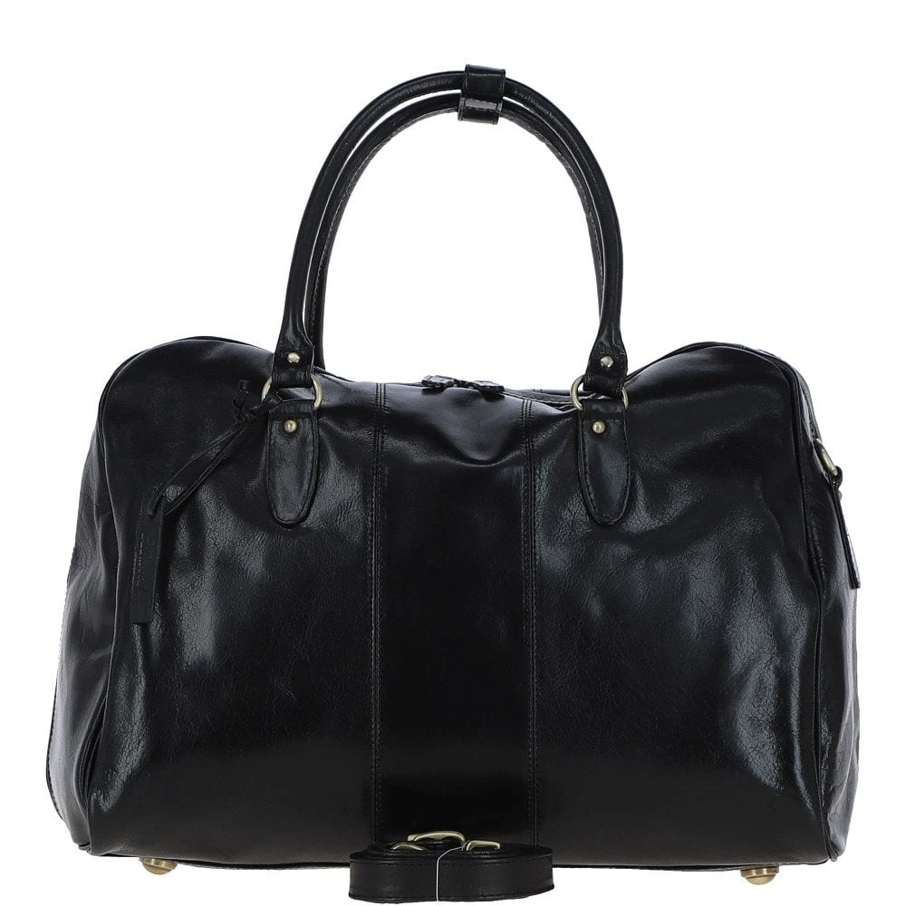 Medium Weekend Leather Holdall Black : Harry