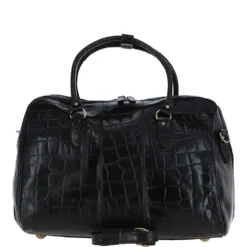 Medium Weekend Leather Holdall Blk/croc : Harry