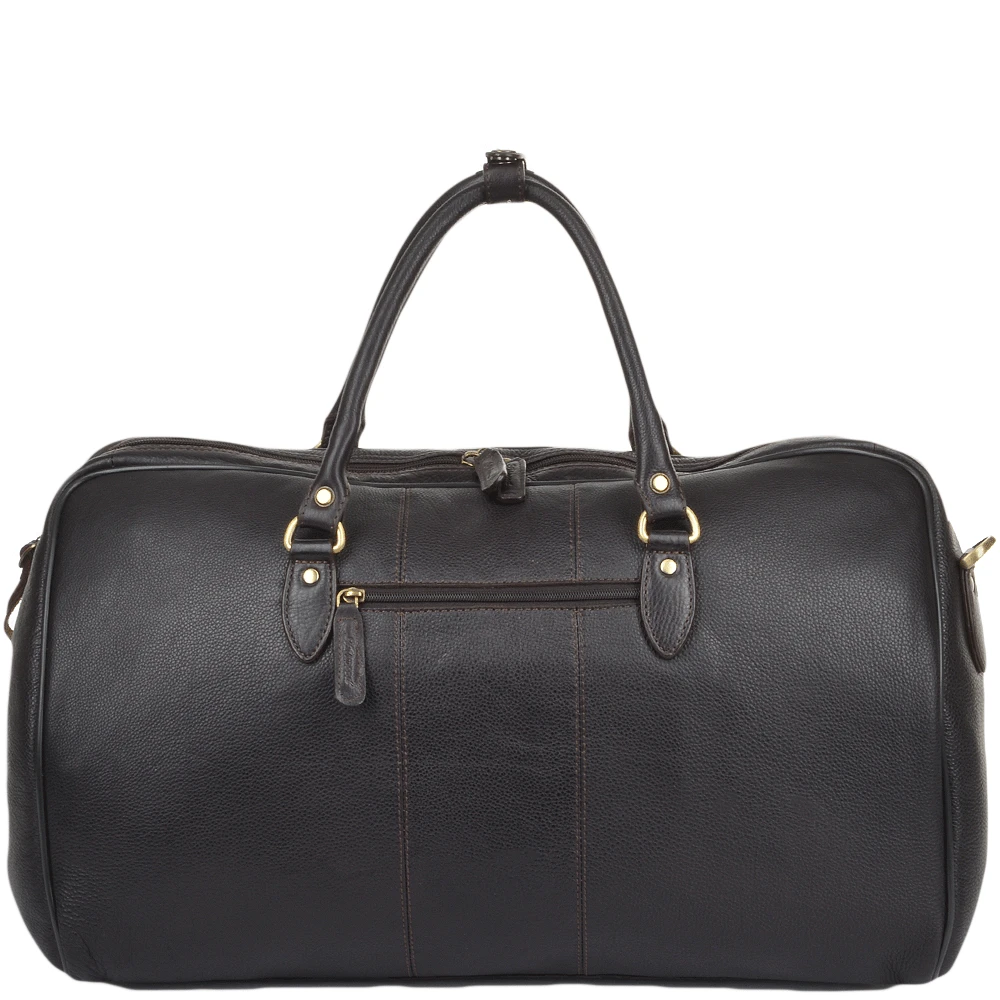 Mens Large Leather Weekend Holdall Brown/tum : Charles - Image 4