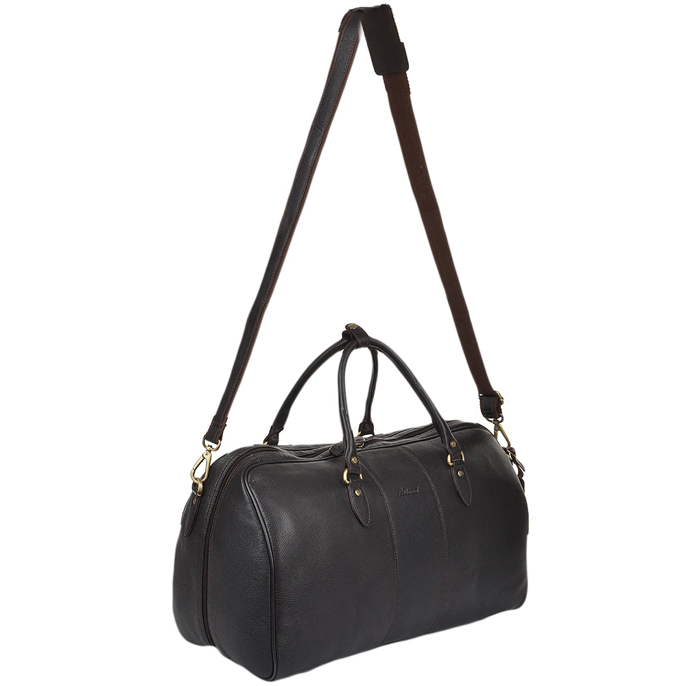 Mens Large Leather Weekend Holdall Brown/tum : Charles - Image 5