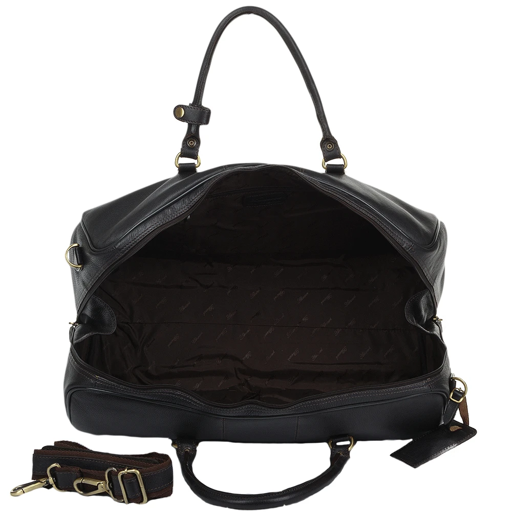 Mens Large Leather Weekend Holdall Brown/tum : Charles - Image 6