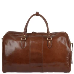 Mens Large Leather Weekend Holdall Chestnut/vt : Charles