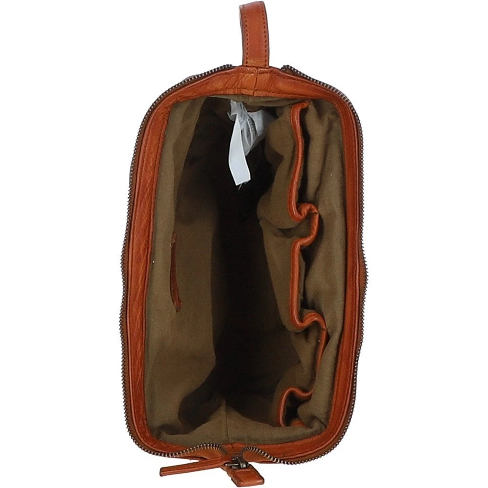 Mens Leather Wash Bag Tan : Duff - Image 2