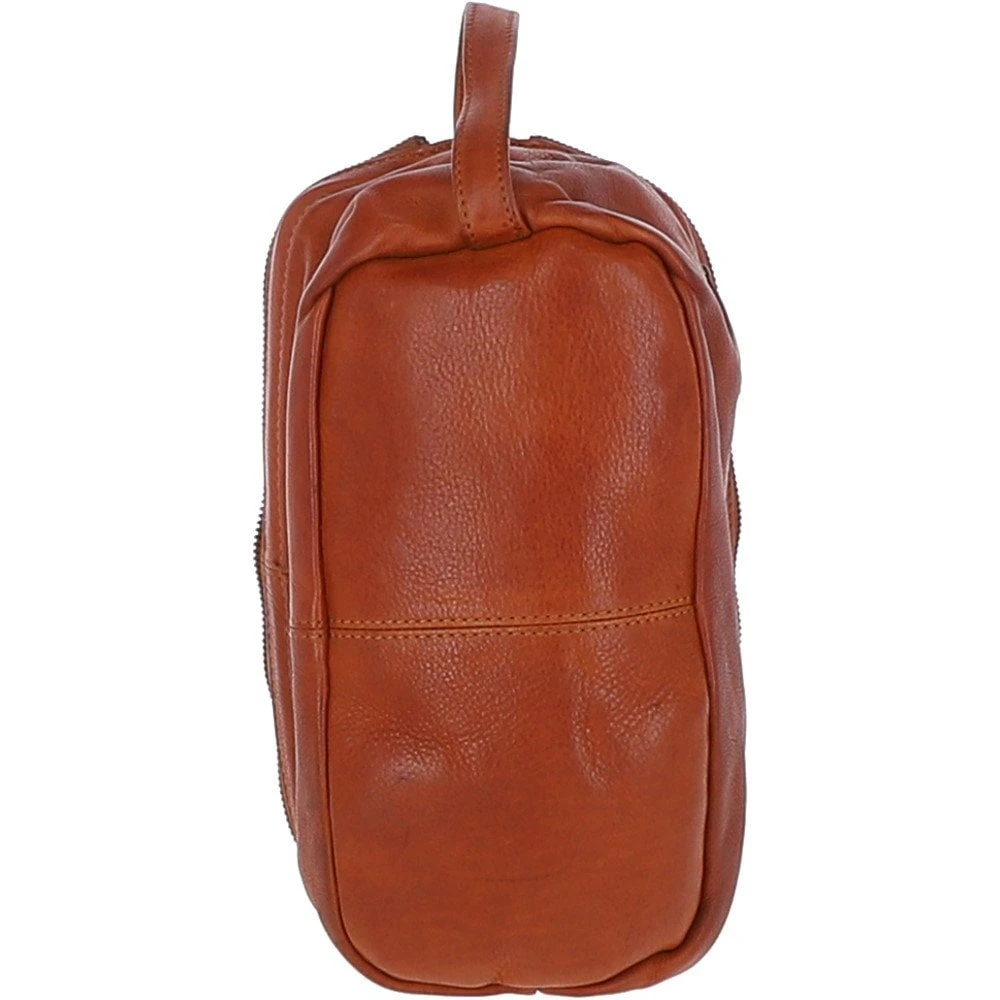 Mens Leather Wash Bag Tan : Duff - Image 6