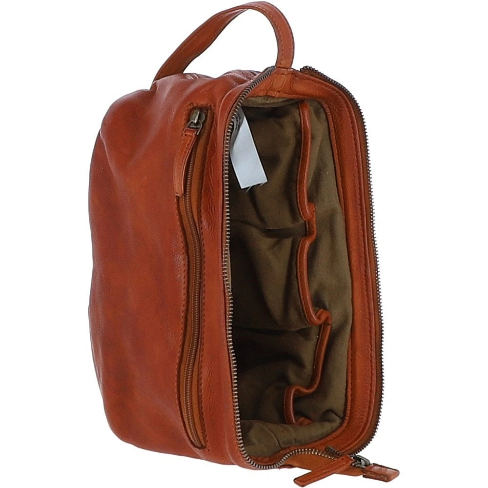 Mens Leather Wash Bag Tan : Duff - Image 8