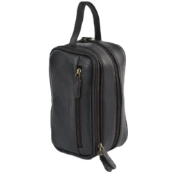 Mens Leather Washbag Brown/tum : 2080