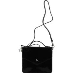 Patent Leather Small Cross Body Bag Black: AW0020