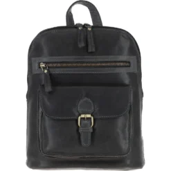 Small Vintage Leather Backpack Grey: G25