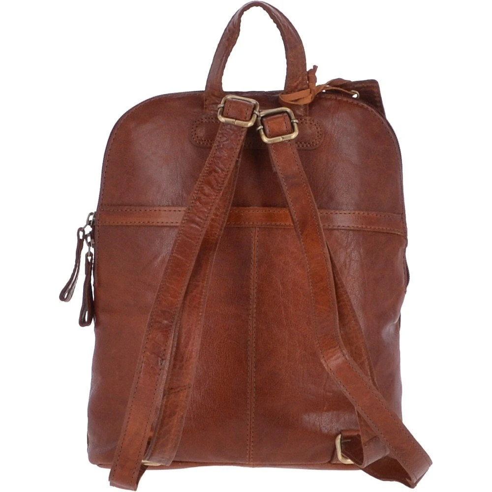 Small Vintage Leather Backpack Honey – G25 - Image 4