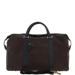 Suede And Leather Luxury Holdall Grey : Harrington