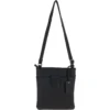Tab Small Zip Top Leather Cross Body Bag Black