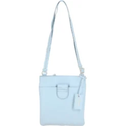Tab Small Zip Top Leather Cross Body Bag Ice