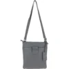 Tab Small Zip Top Leather Cross Body Bag Lt Grey
