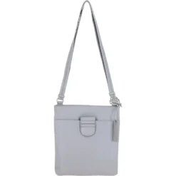 Tab Small Zip Top Leather Cross Body Bag Nude