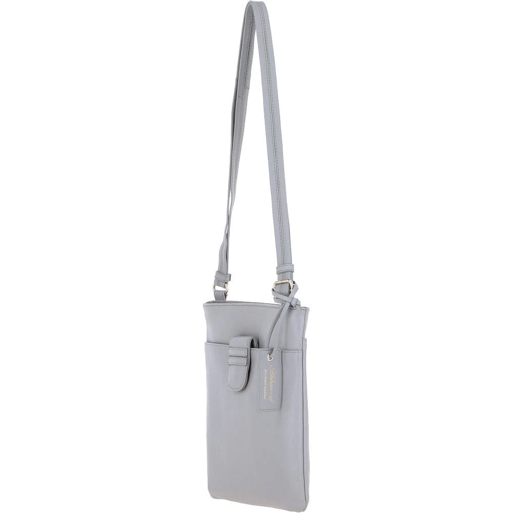 Tab Small Zip Top Leather Cross Body Bag Nude - Image 2