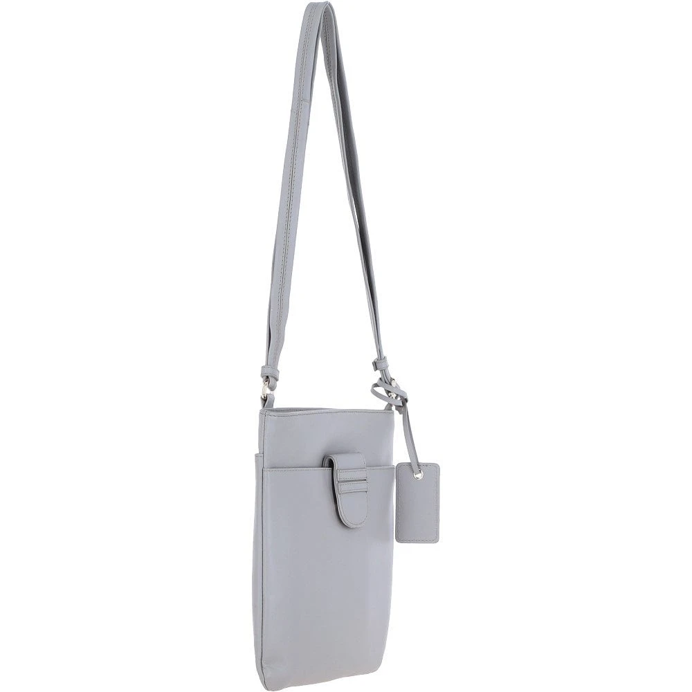 Tab Small Zip Top Leather Cross Body Bag Nude - Image 4