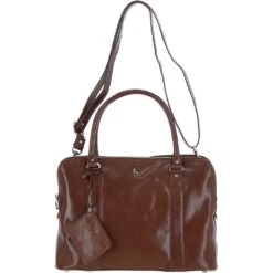 Three Section Large Veggie Tanned Leather Bag Brown/vt: Gina