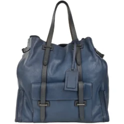 The Bridge Unisex Large Shopper Bag Blue : 00650541P 2K