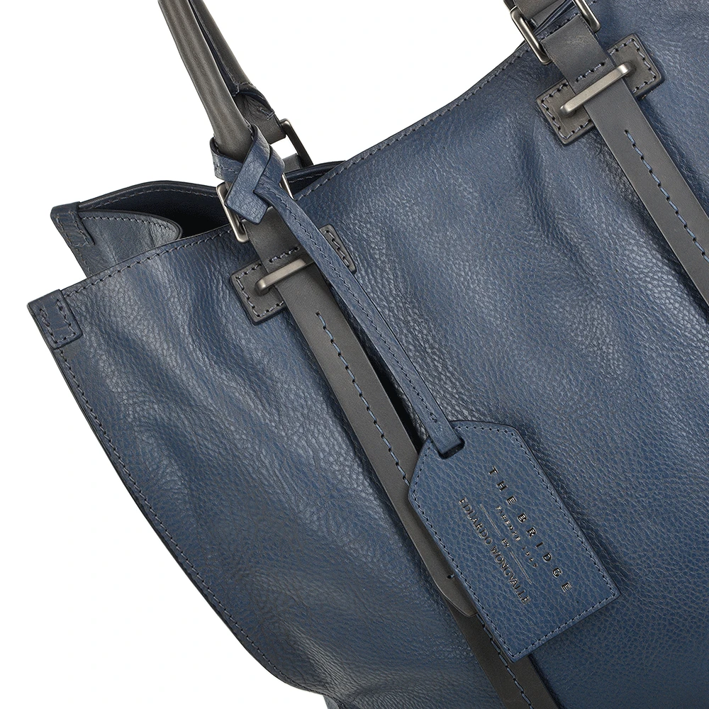 The Bridge Unisex Shopper Work Bag Blue : 00650141P 2K - Image 5