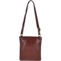Vegetable Tanned Small Leather Cross Body Shoulder Bag Chestnut : V-21