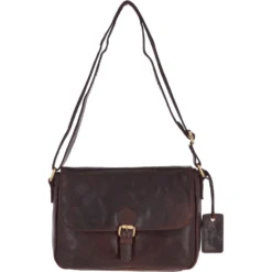 Vintage Leather Cross Body Shoulder Bag Brandy – G22