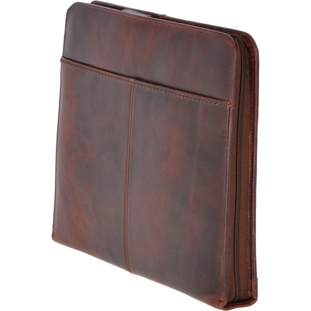 Vintage Leather Luxury A4 Metal Binder Sleeve Tan : Noah - Image 2