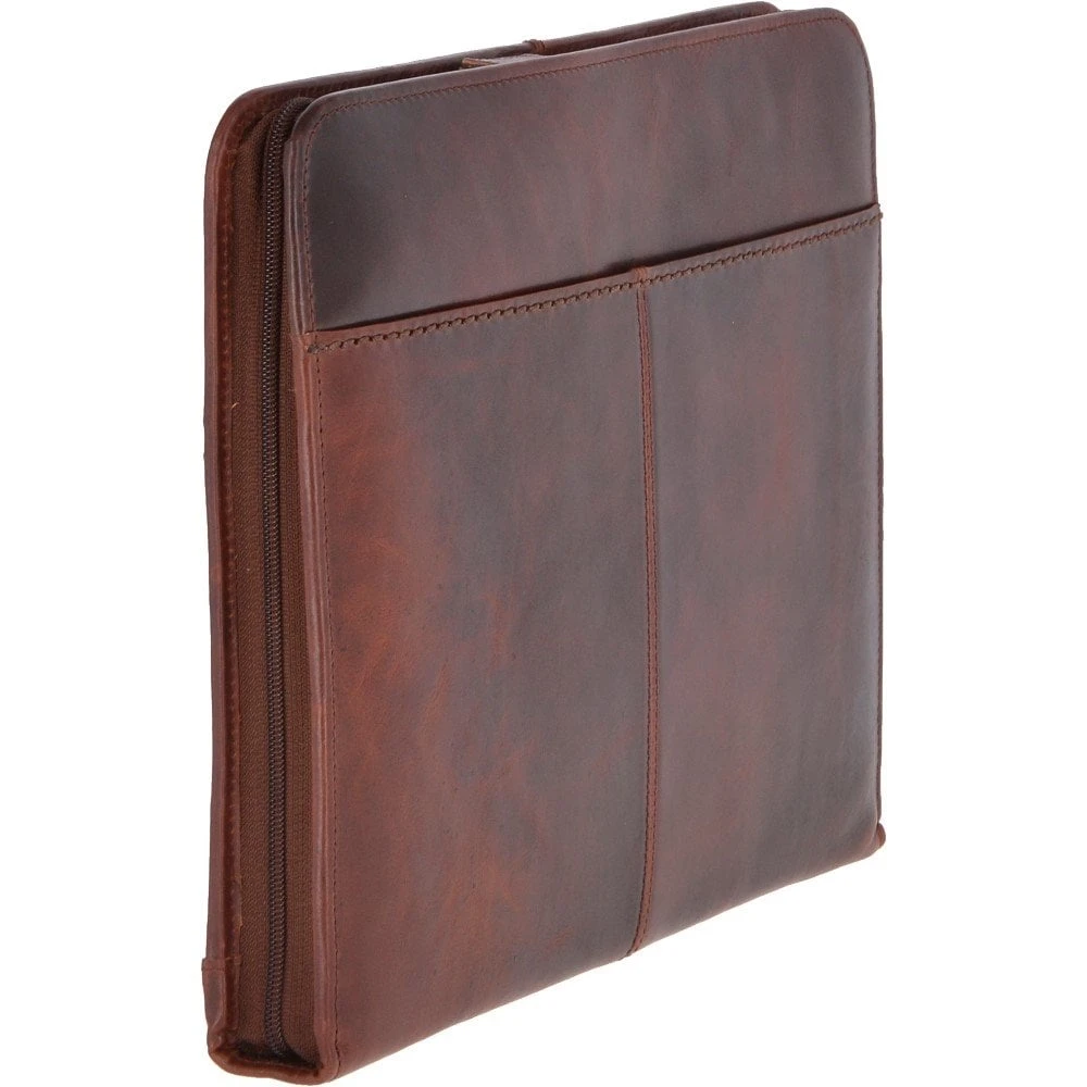 Vintage Leather Luxury A4 Metal Binder Sleeve Tan : Noah - Image 4